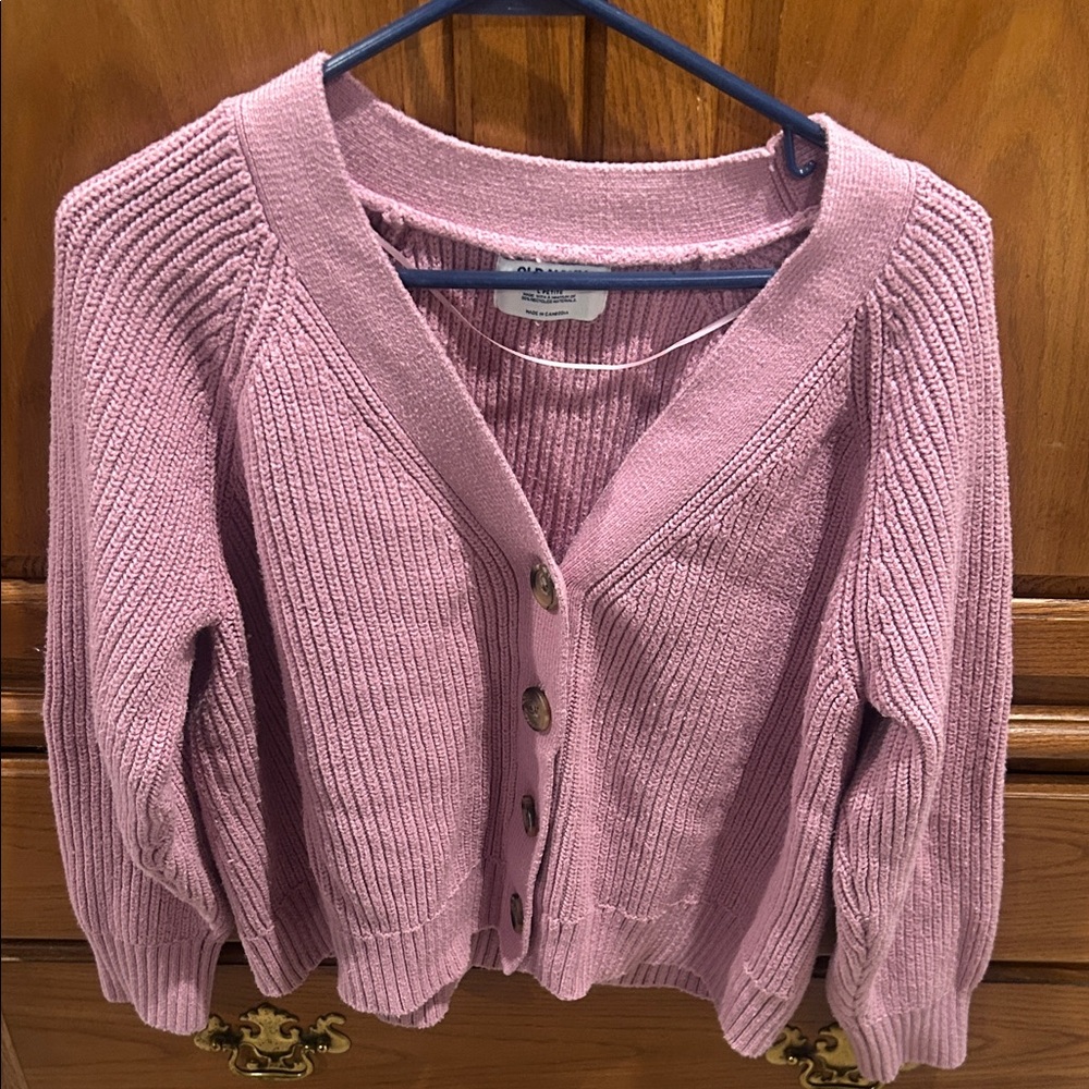 Altar'd State Mauve Button-Up Cardigan